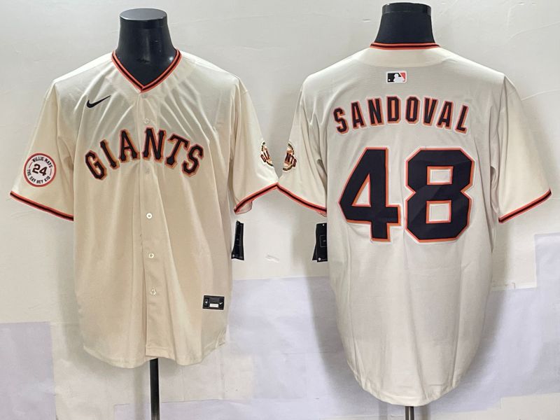 Men 2025 San Francisco Giants #48 Sandoval Cream Game Nike MLB Jersey style 5->san francisco giants->MLB Jersey
